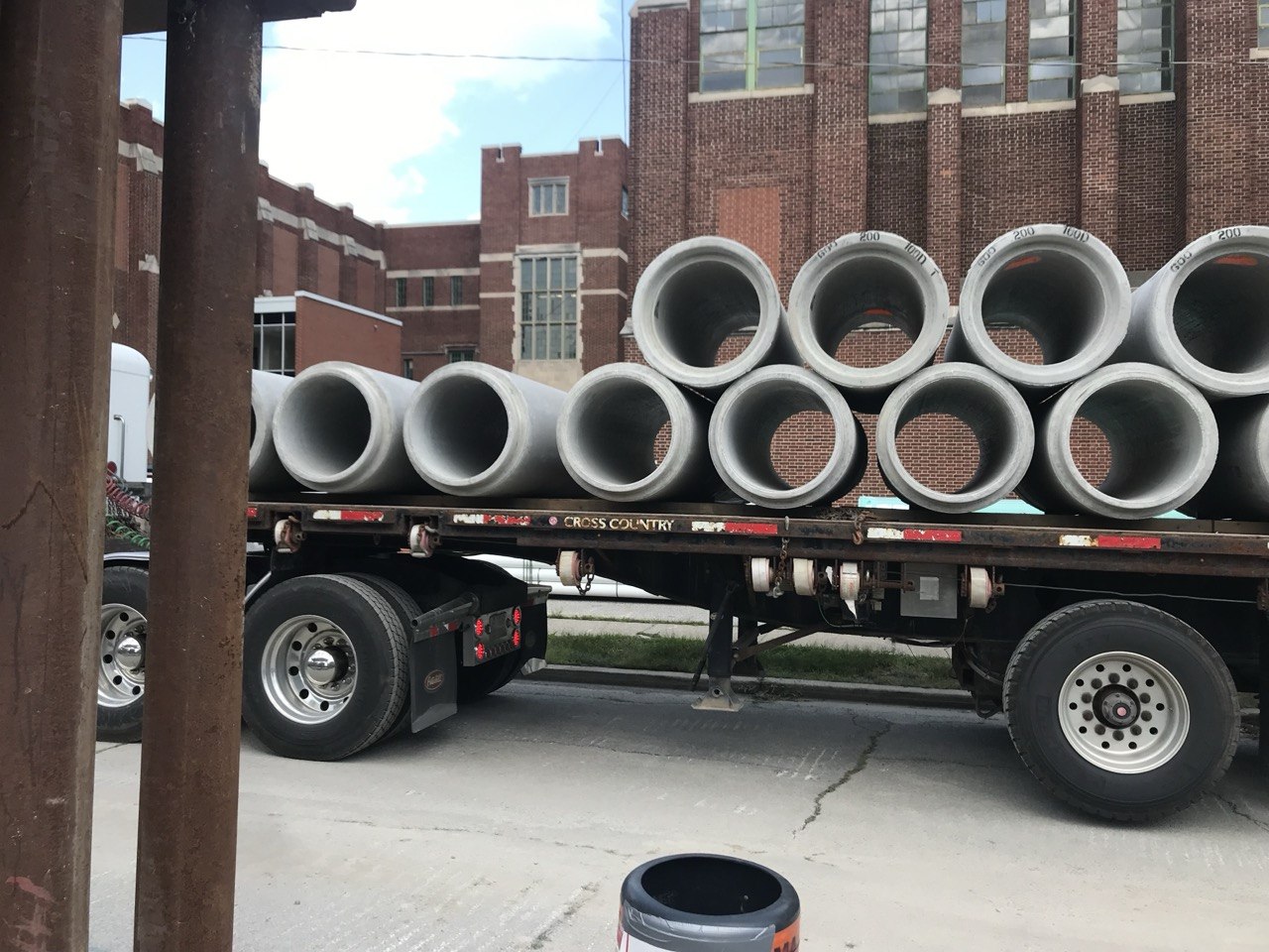 Concrete pipe delivery